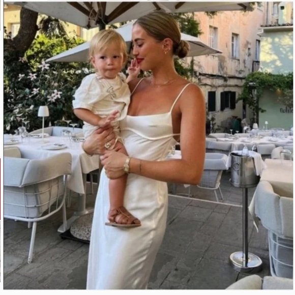 ZARA WHITE SATIN EFFECT CUT OUT BACK MIDI MAXI SLIP DRESS - Picture 8 of 17